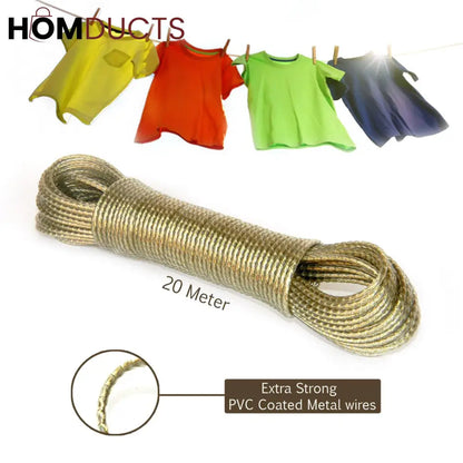 PVC Coated Wire 20M Clothline