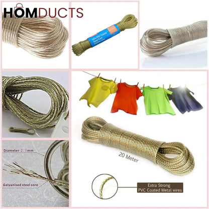 PVC Coated Wire 20M Clothline