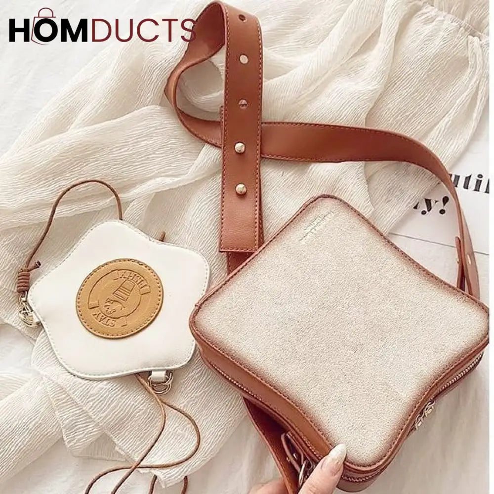 Quirky "Fried Egg Toast" Crossbody Bag - Unique & Fun Shoulder Bag