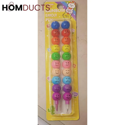 Rainbow Coin Pencil + Cryon (2 Pencils + 2 Cryons)