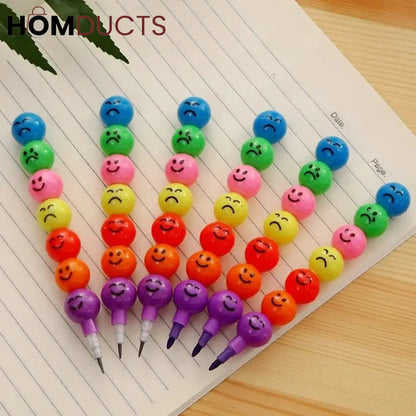 Rainbow Coin Pencil + Cryon (2 Pencils + 2 Cryons)