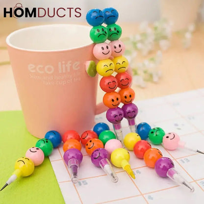 Rainbow Coin Pencil + Cryon (2 Pencils + 2 Cryons)