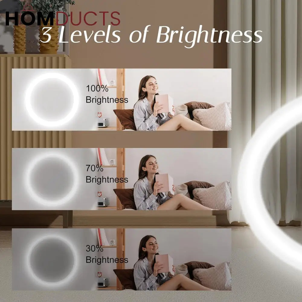 Rechargeable LED Lighted Compact Mirror – Portable Makeup Mirror with Double-Sided Magnification & USB Charging