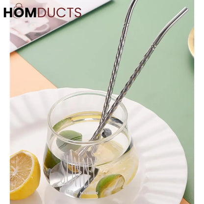 Reusable Spoon Straw 3pcs Set