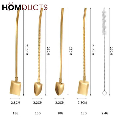 Reusable Spoon Straw 3pcs Set