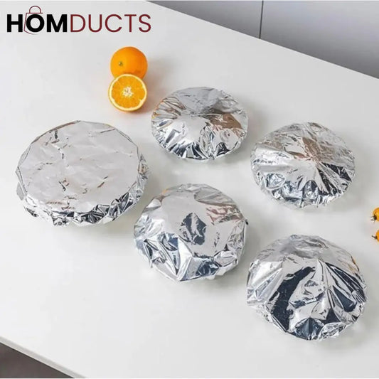 Reusable Thermal Food Covers – Heat-Insulating Aluminum Foil Lid (10pcs)