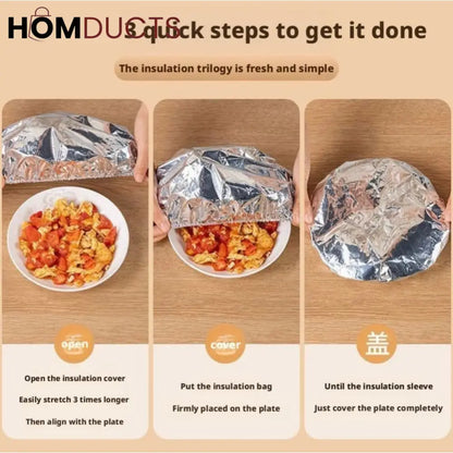 Reusable Thermal Food Covers – Heat-Insulating Aluminum Foil Lid (10pcs)