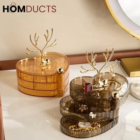 Rotatable Heart Shape Jewelery Organizer