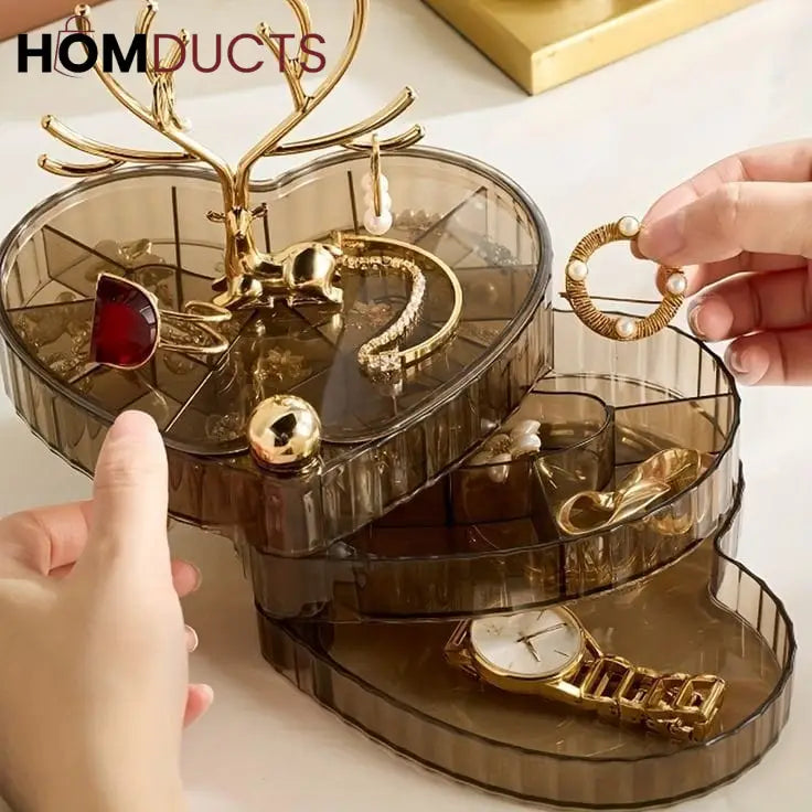 Rotatable Heart Shape Jewelery Organizer