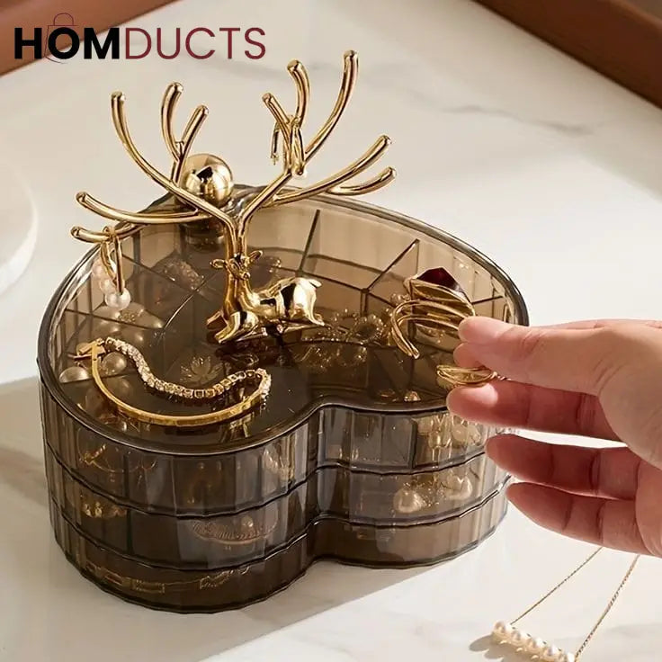 Rotatable Heart Shape Jewelery Organizer