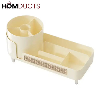 Rotating Cosmetic Organizer with Pen Holder | Makeup Storage Display Case