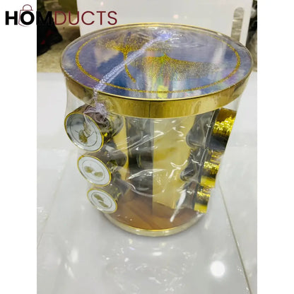 Rotating Glass Bottle Fancy Spice Set
