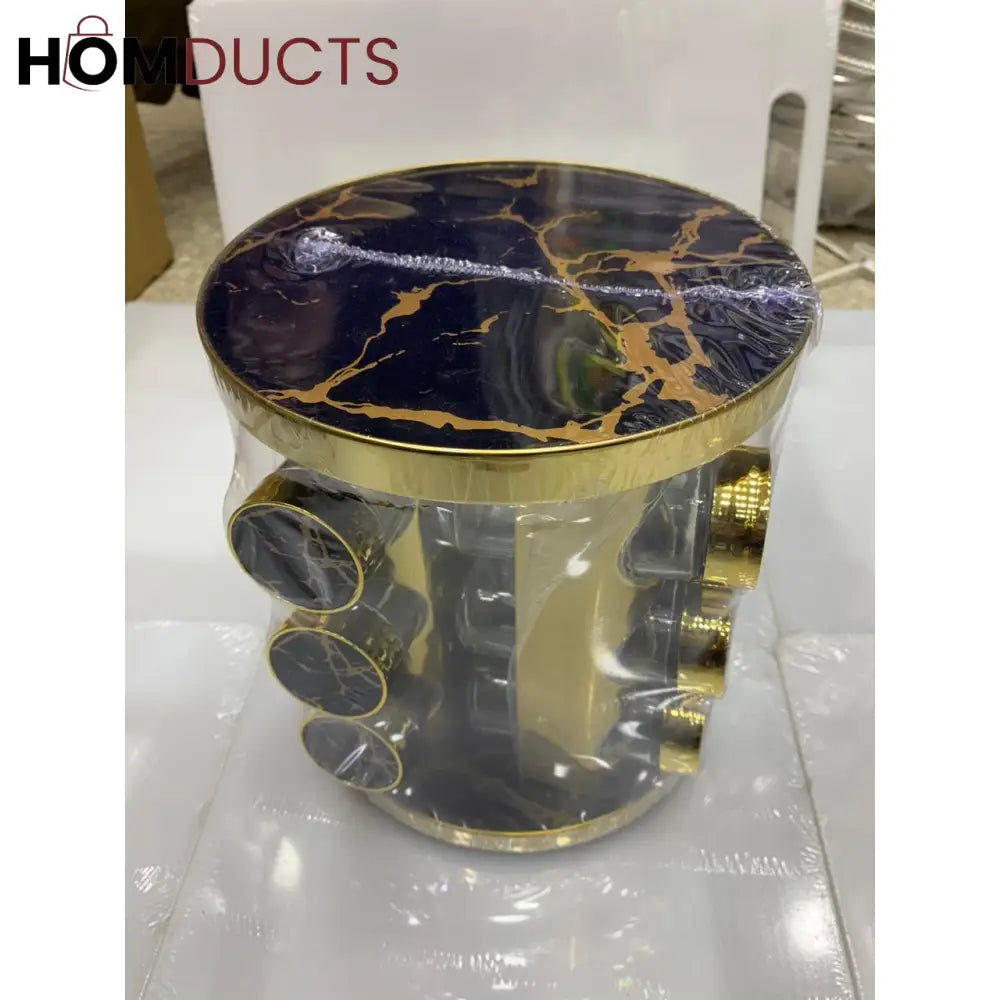 Rotating Glass Bottle Fancy Spice Set
