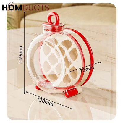 Round Beverage Dispenser & Ice Cube Maker Set – Cool Summer Portable Juice Jug with Handle, Straw & Manual Ice Press Lid