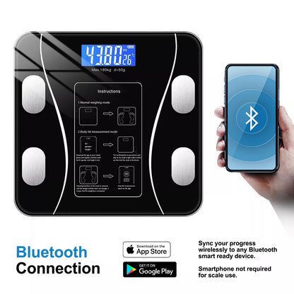 Digital Bluetooth Body Weight Scale – High Precision Smart Bathroom Scale with App Sync