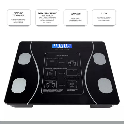 Digital Bluetooth Body Weight Scale – High Precision Smart Bathroom Scale with App Sync