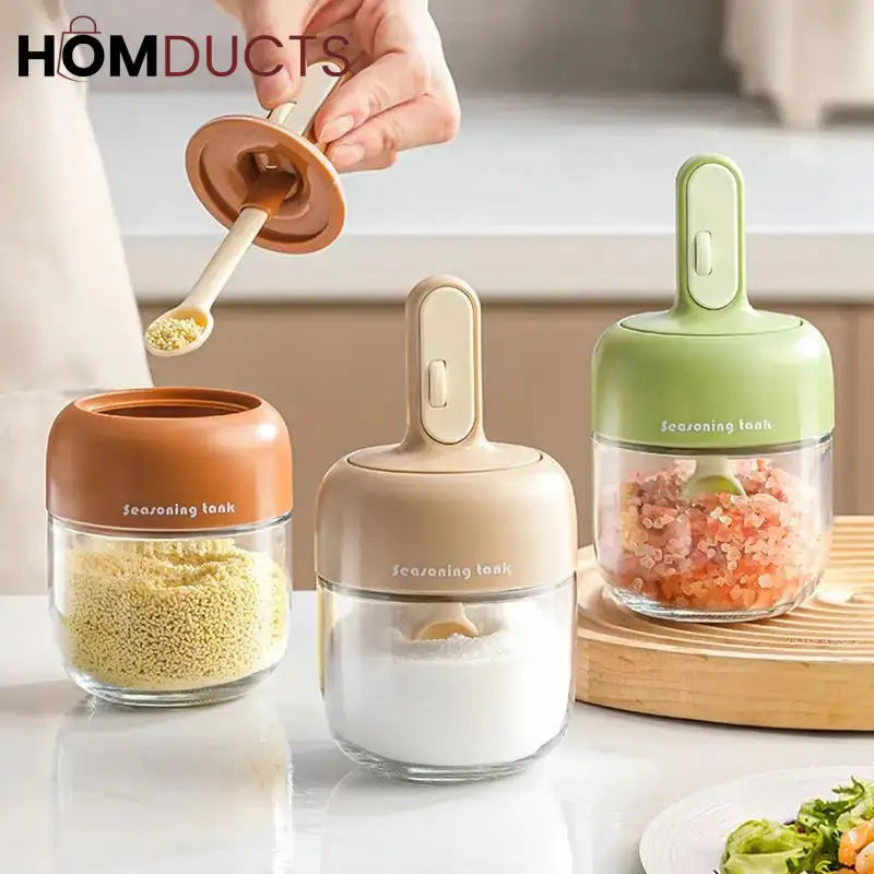 Sealed Seasoning Jar With Adjustable Spoon