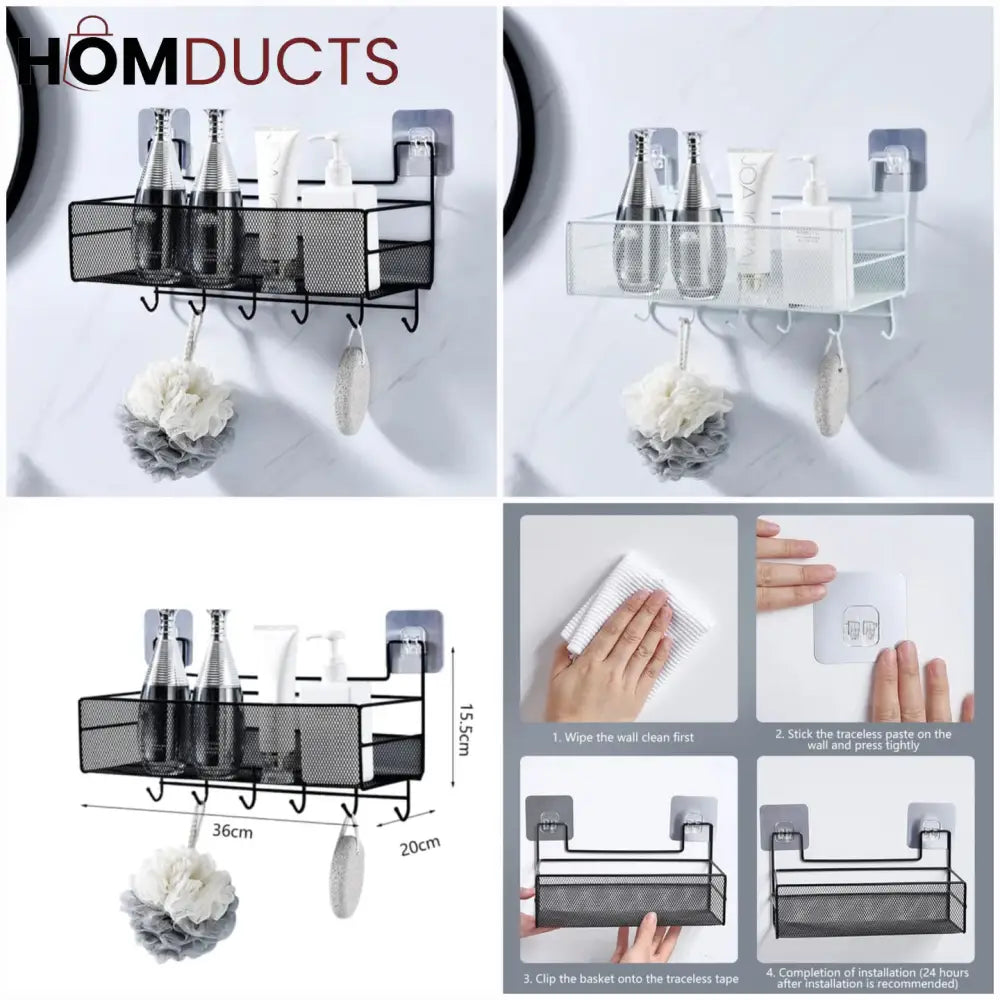 Self Adhesive Iron Shelf With Hook (premium quality)