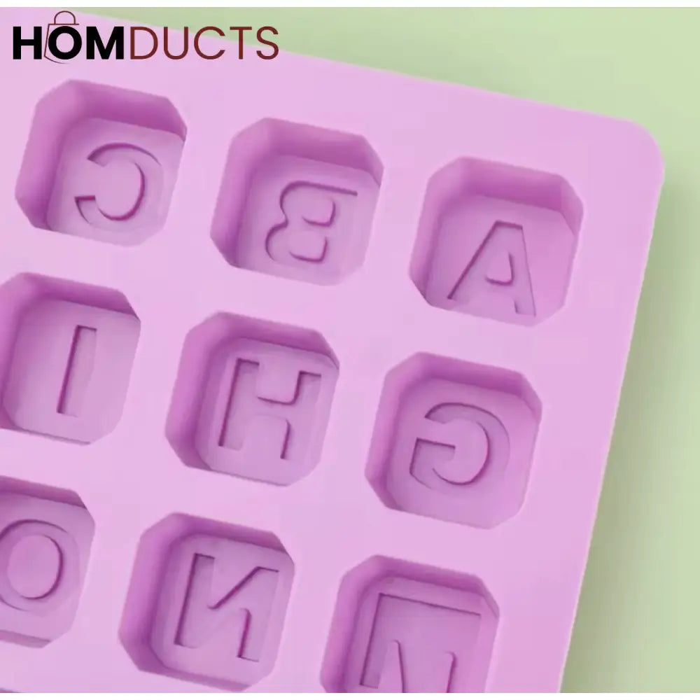 Silicone Alphabet Letter Mold for Chocolate, Ice, Candy & Cake - Non-Stick & Food Grade