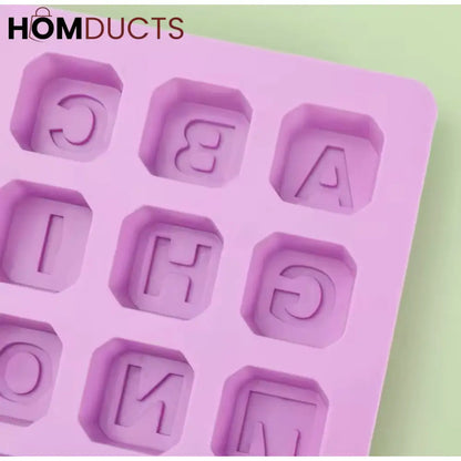 Silicone Alphabet Letter Mold for Chocolate, Ice, Candy & Cake - Non-Stick & Food Grade