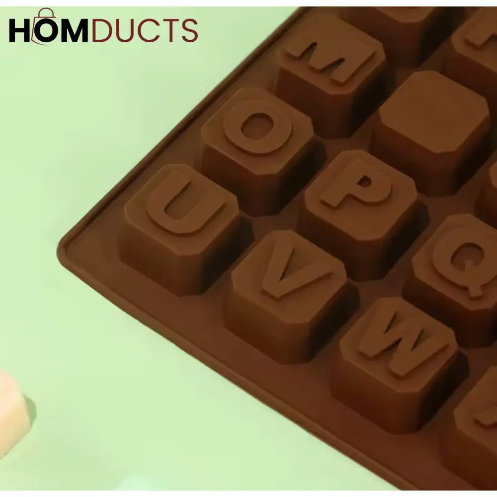 Silicone Alphabet Letter Mold for Chocolate, Ice, Candy & Cake - Non-Stick & Food Grade
