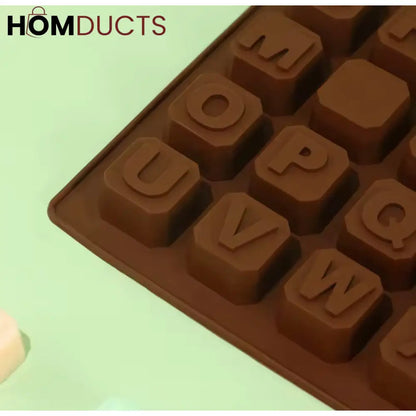 Silicone Alphabet Letter Mold for Chocolate, Ice, Candy & Cake - Non-Stick & Food Grade