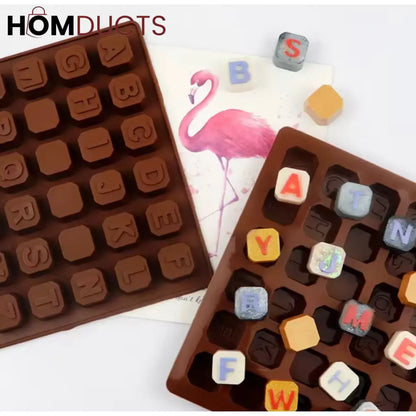 Silicone Alphabet Letter Mold for Chocolate, Ice, Candy & Cake - Non-Stick & Food Grade