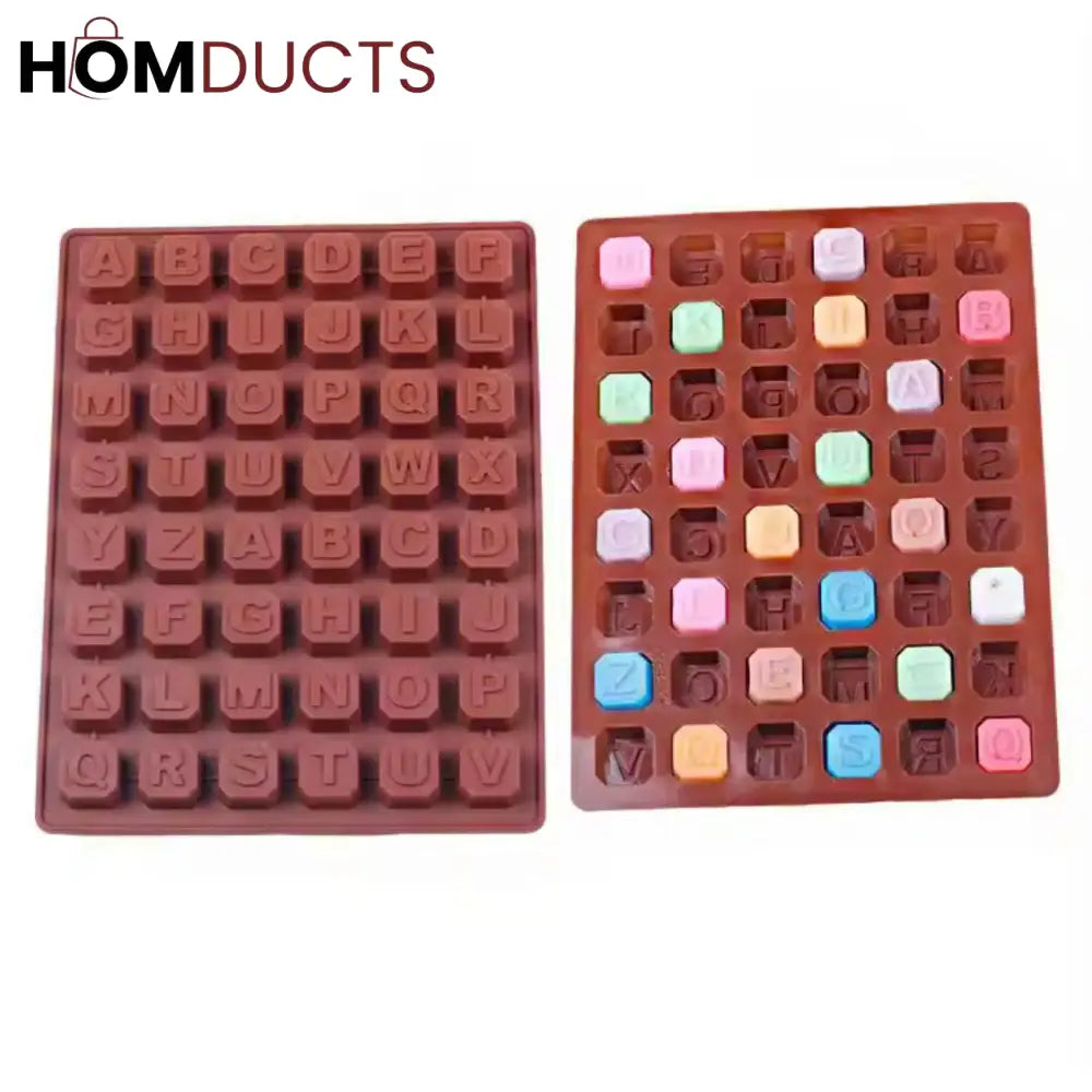 Silicone Alphabet Letter Mold for Chocolate, Ice, Candy & Cake - Non-Stick & Food Grade