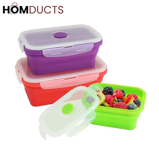 Silicone Collapsible 3Pcs Food Container
