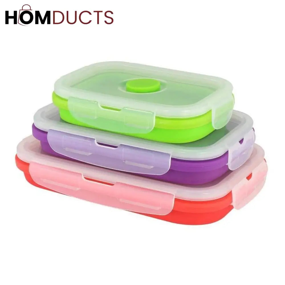 Silicone Collapsible 3Pcs Food Container