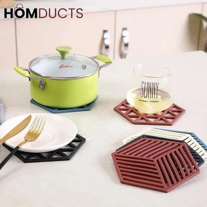 Silicone Heat Resistant Nonslip Coaster Set (4pcs set)
