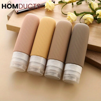 Silicone Travel Bottles Set – Refillable Leakproof Squeeze Containers for Toiletries, Shampoo, Lotion & Skincare