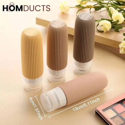 Silicone Travel Bottles Set – Refillable Leakproof Squeeze Containers for Toiletries, Shampoo, Lotion & Skincare