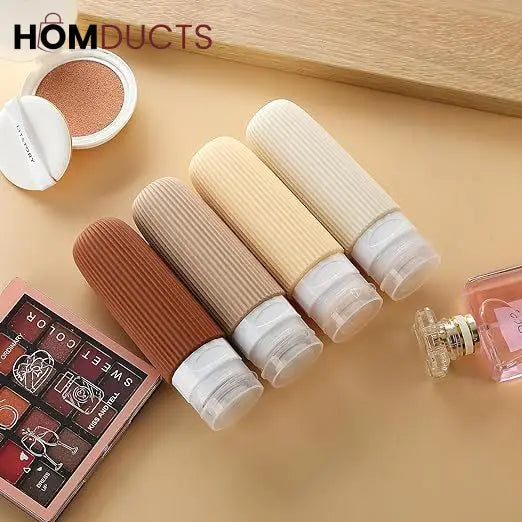 Silicone Travel Bottles Set – Refillable Leakproof Squeeze Containers for Toiletries, Shampoo, Lotion & Skincare