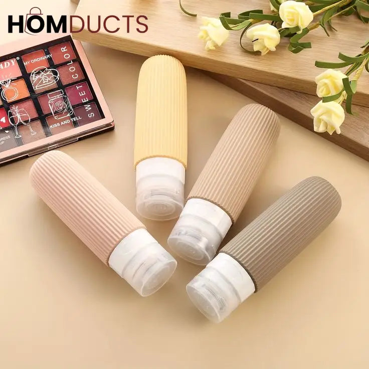 Silicone Travel Bottles Set – Refillable Leakproof Squeeze Containers for Toiletries, Shampoo, Lotion & Skincare