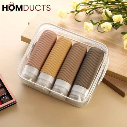 Silicone Travel Bottles Set – Refillable Leakproof Squeeze Containers for Toiletries, Shampoo, Lotion & Skincare