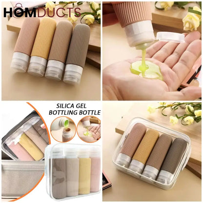 Silicone Travel Bottles Set – Refillable Leakproof Squeeze Containers for Toiletries, Shampoo, Lotion & Skincare