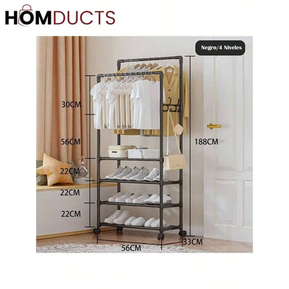 Simple Indoor Double Pole Coat Rack