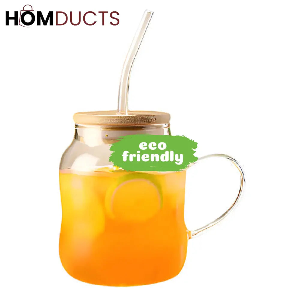 Sip in Style: Glass Tumbler with Straw & Lid - Perfect for Iced Coffee, Smoothies & More