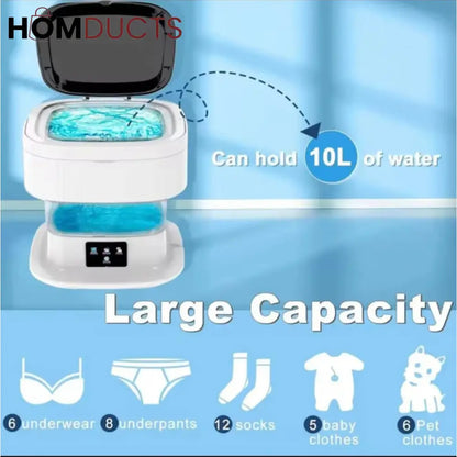 Smart Foldable 11L Mini Washing Machine – Portable Collapsible Washer for Small Loads