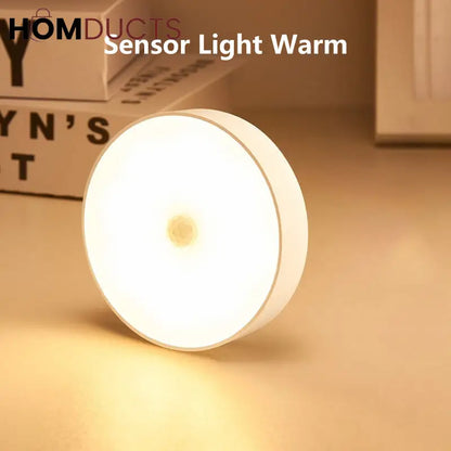 Smart Motion Sensor LED Night Light - USB Rechargeable for Bedroom, Hallway & Kitchen