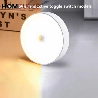 Smart Motion Sensor LED Night Light - USB Rechargeable for Bedroom, Hallway & Kitchen