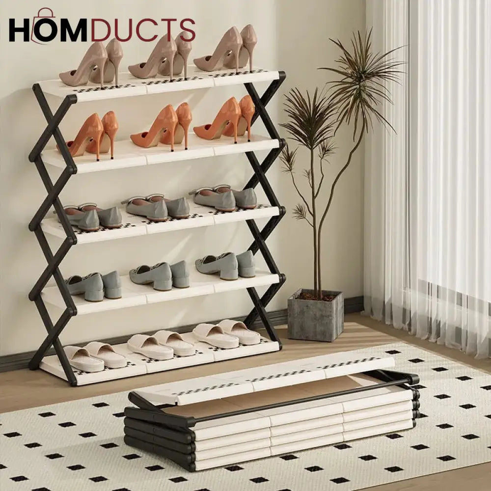 Space Saving Foldable Shoe Rack