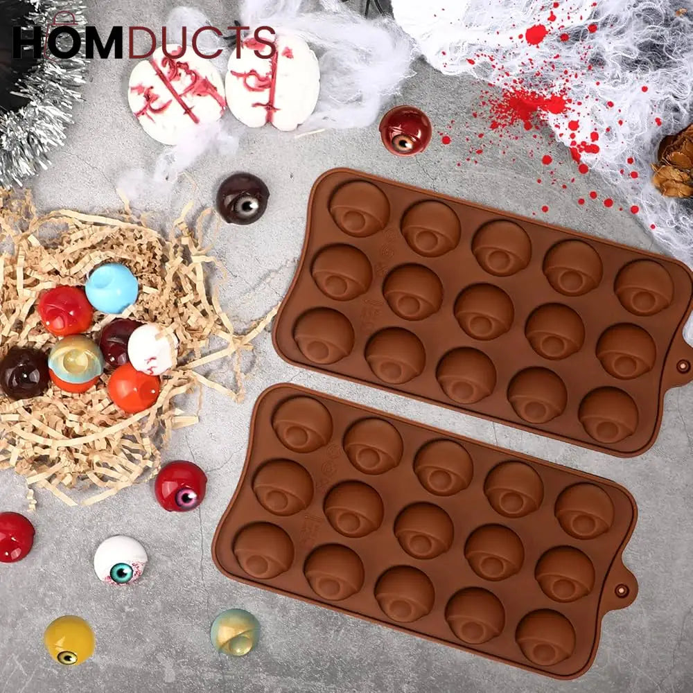 Spooky Eye Ball Silicone Chocolate Mold - 15 Cavity DIY Baking