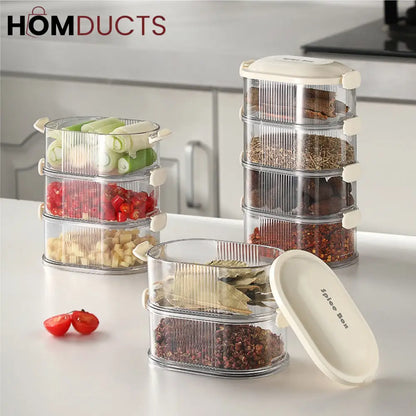 Stackable Kitchen Spice Organizer & Food Storage Box