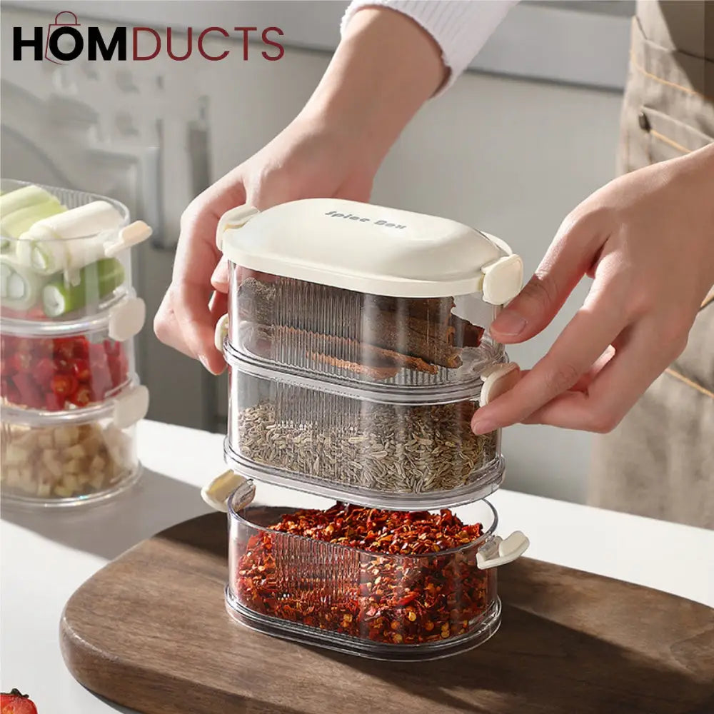 Stackable Kitchen Spice Organizer & Food Storage Box
