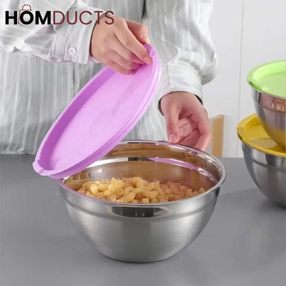 Stainless Steel Colourful Bowl (5pcs Set)