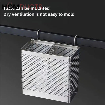 Stainless Steel Cutlery Holder With Hanging Option