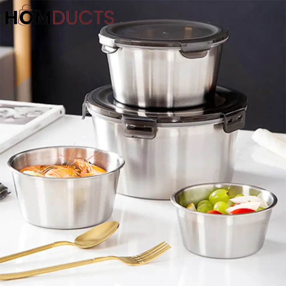 Stainless Steel Food Container Set (Premium Quality)