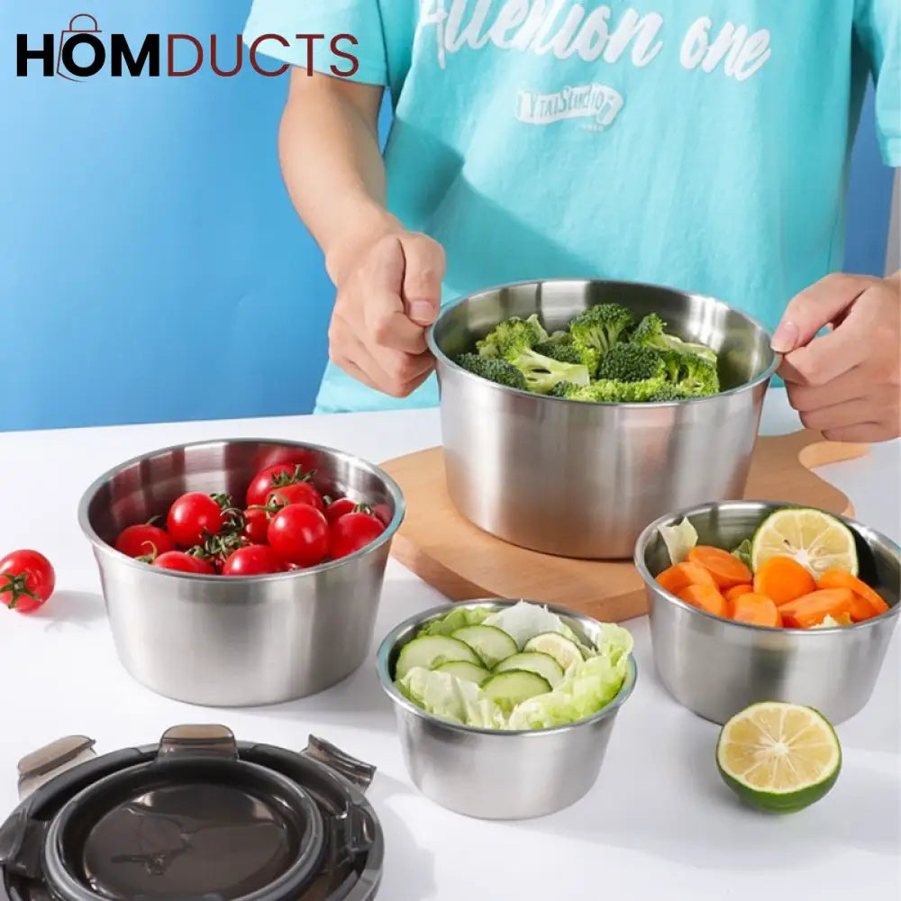 Stainless Steel Food Container Set (Premium Quality)